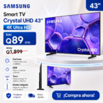 Samsung Smart TV de 43" Pulgadas Clase Crystal U8000F Ultra HD 4K Tizen, Diseño MetalStream, HDR, PurColor, One UI Tizen (2025) - UN43U8000FBXZA - Image 10